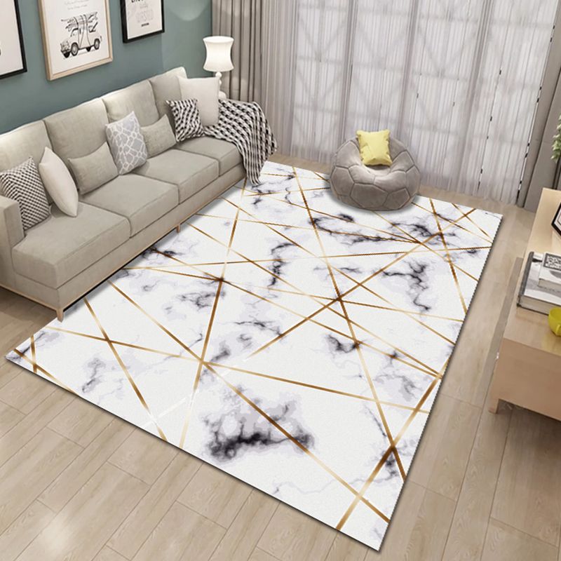 Multicolor Geo Patterned Rug Synthetics Simplicity Carpet Pet Friendly Anti-Slip Washable Area Rug for Home Decor