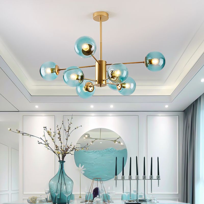 Contemporary Sphere Chandelier Lights Glass Chandelier Pendant Light for Living Room