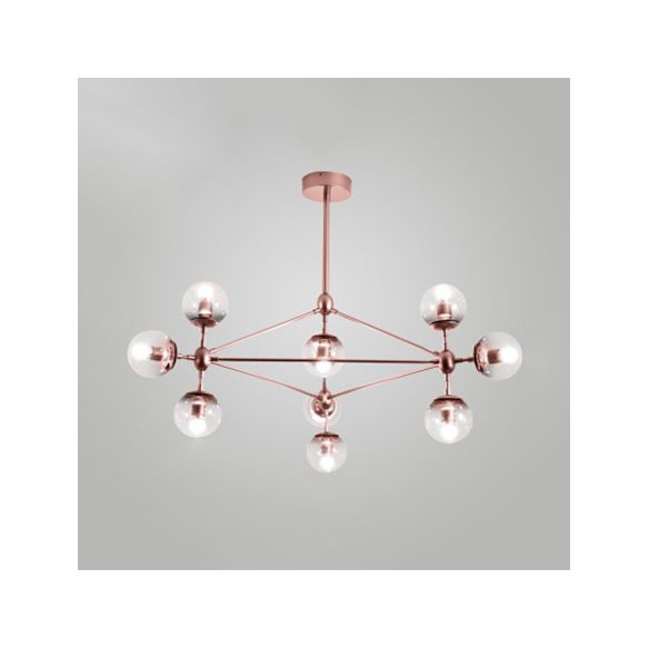 Geometrische kroonluchter eigentijdse metaal 10/15/21 Lichten messing/goud/roségoudhangend licht voor woonkamer