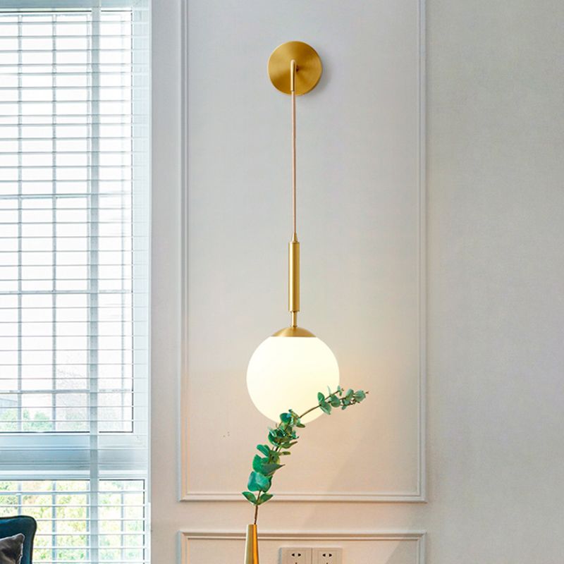 Postmodern Ball Shape Vanity Light with Glass Shade for Shower Room