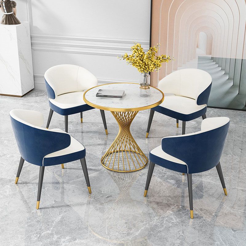 Glam 1/3/4/5 Pieces Dining Set Marble Dining Table Set for Dining Areas