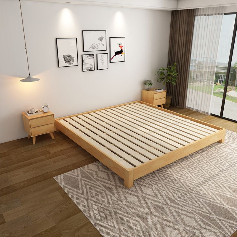 Contemporary 9.45 " Tall Solid Color Wood Platform Bed Frame