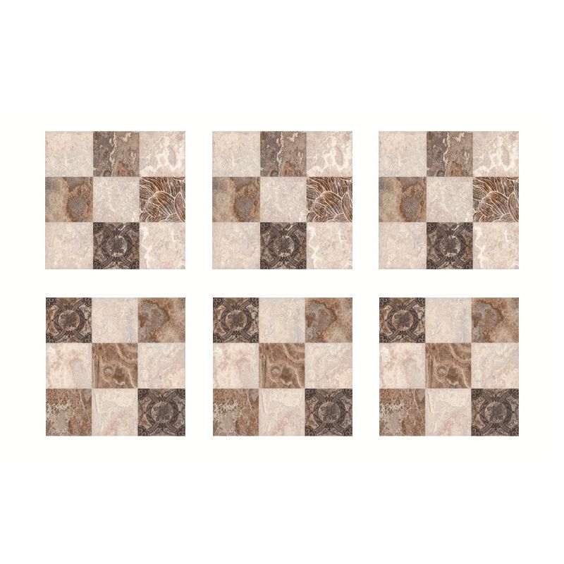 Brown Marble Wallpaper Panels Mosaics Modern Peel and Paste Wall Decor for Kitchen