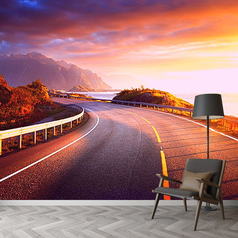 Highway Photography Stain Resistant Mural Wallpaper Sleeping Room Wall Mural