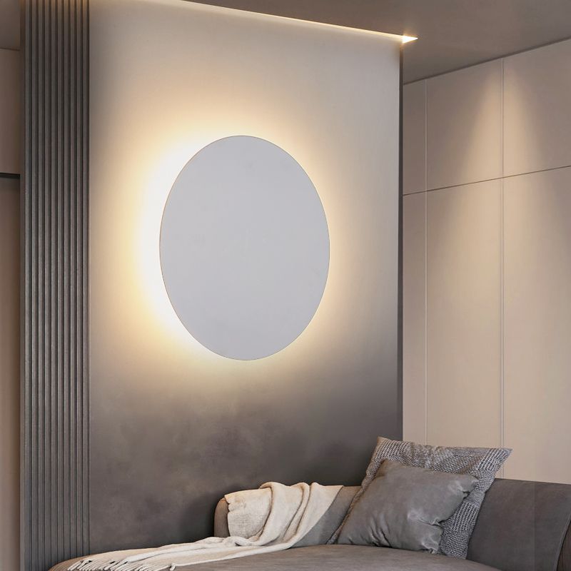 Round Shape Metal Wall Light Modern Style 1 Light Wall Mounted Light Fixture