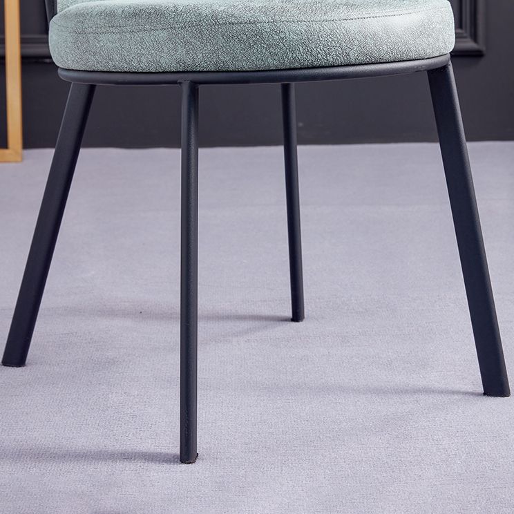 Silla de comedor contemporánea de metal, silla lateral sin brazos para comedor con respaldo lateral