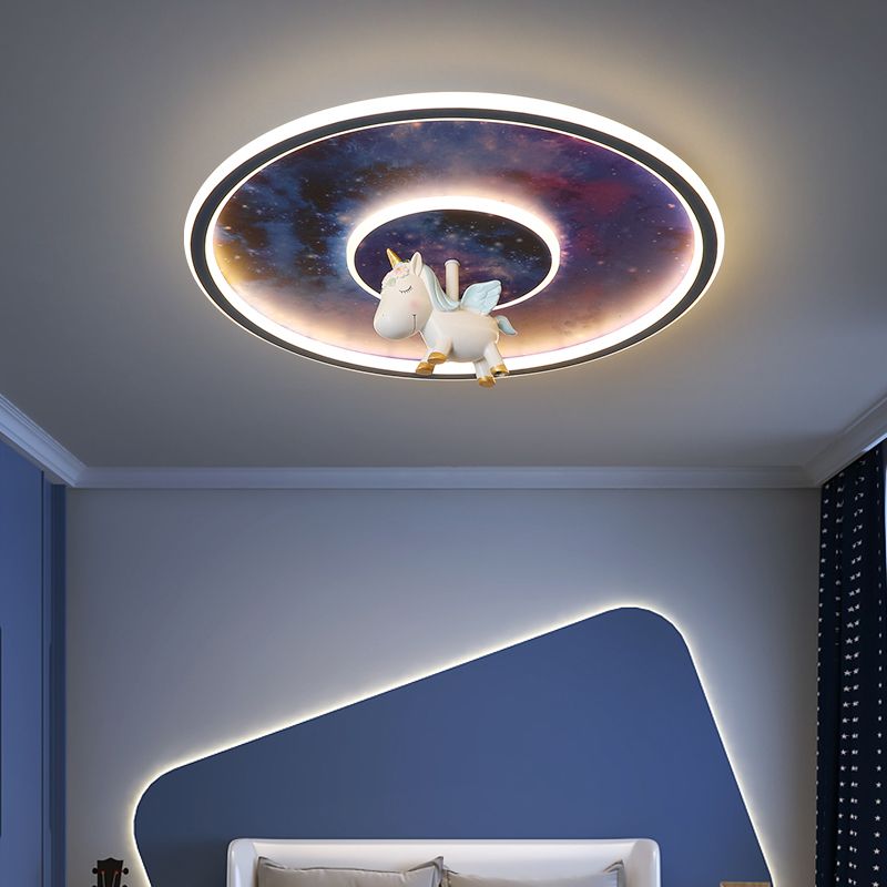 Cartoon Style Ceiling Light Circle Shape Ceiling Lamp for Children's Room