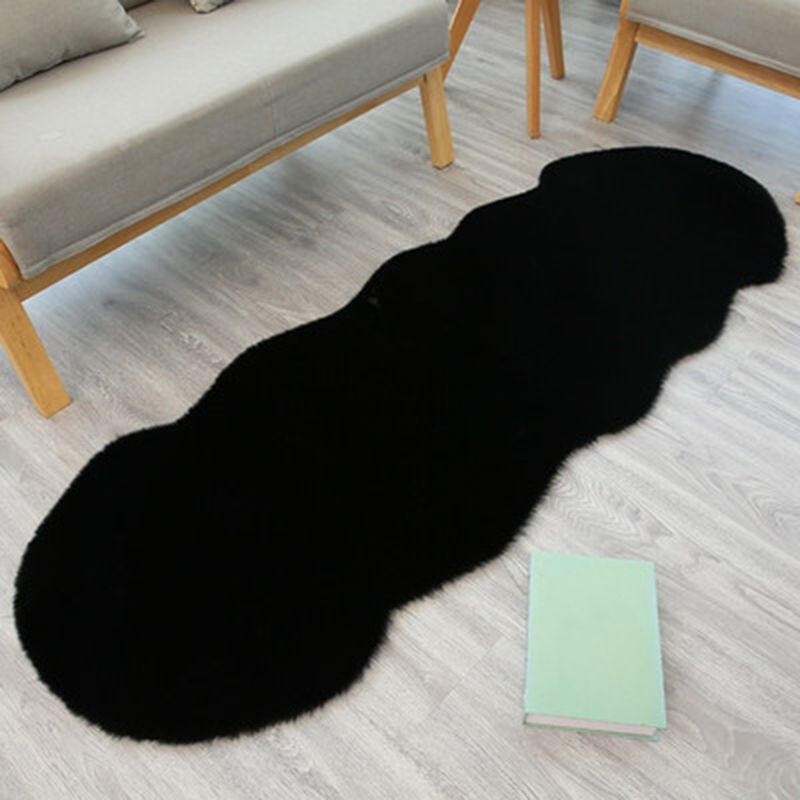 Chic Solid Color Area Carpet Modern Polyester Area Rug Easy Care Area Rug for Bedroom