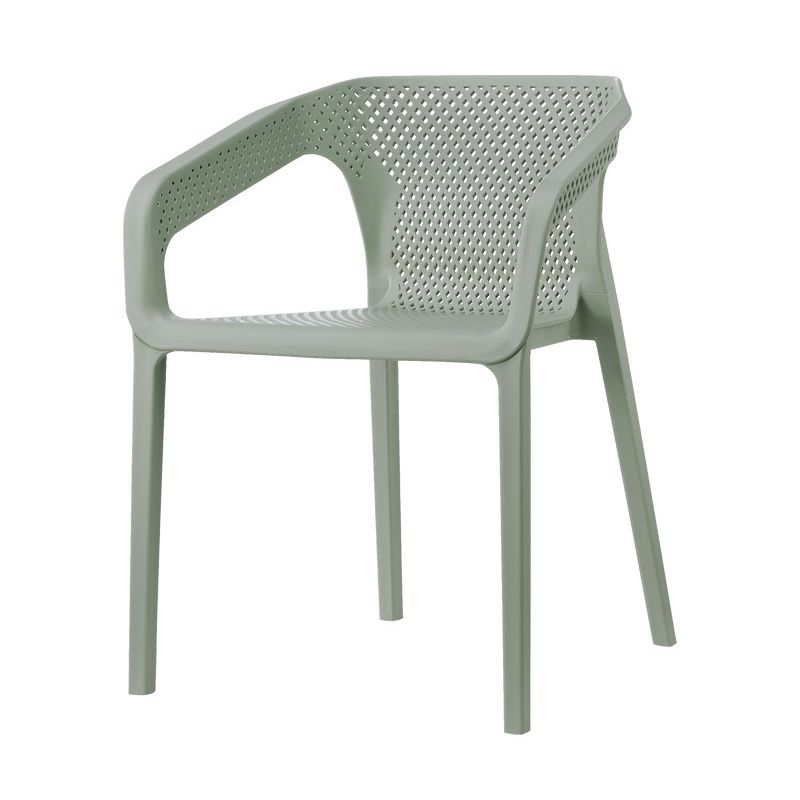 Plastic Scandinavian Dining Kitchen Room  Arm Chair Solid Back Chair