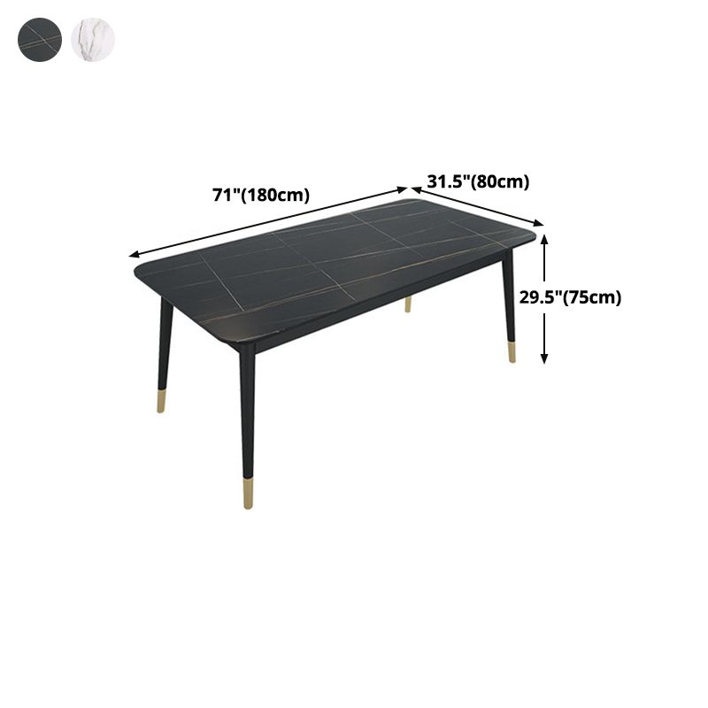 Rectangle Sintered Stone Dining Table Traditional Luxury Dining Table with Black Frame