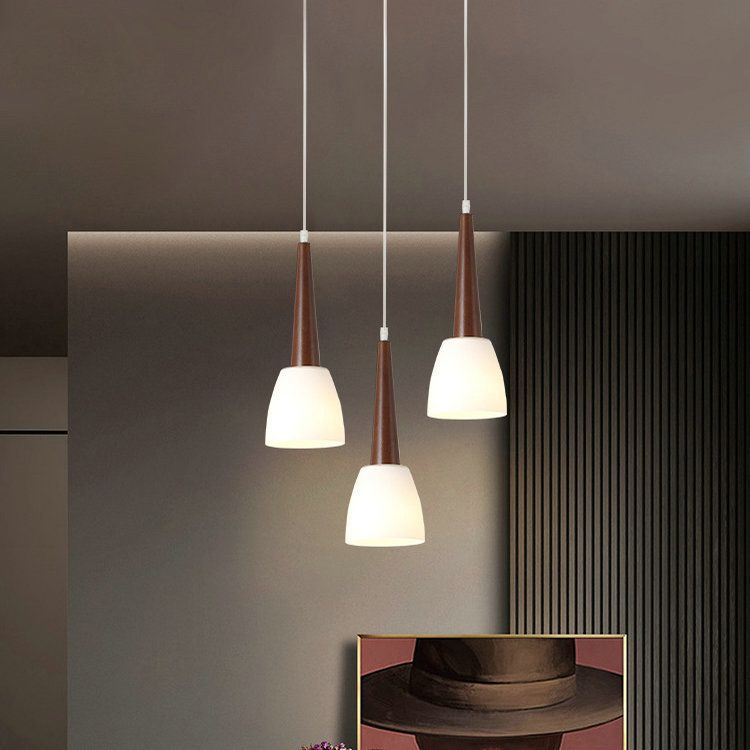 Verre Unique Forme suspendue Lumières Modern Style en bois suspendu le montage