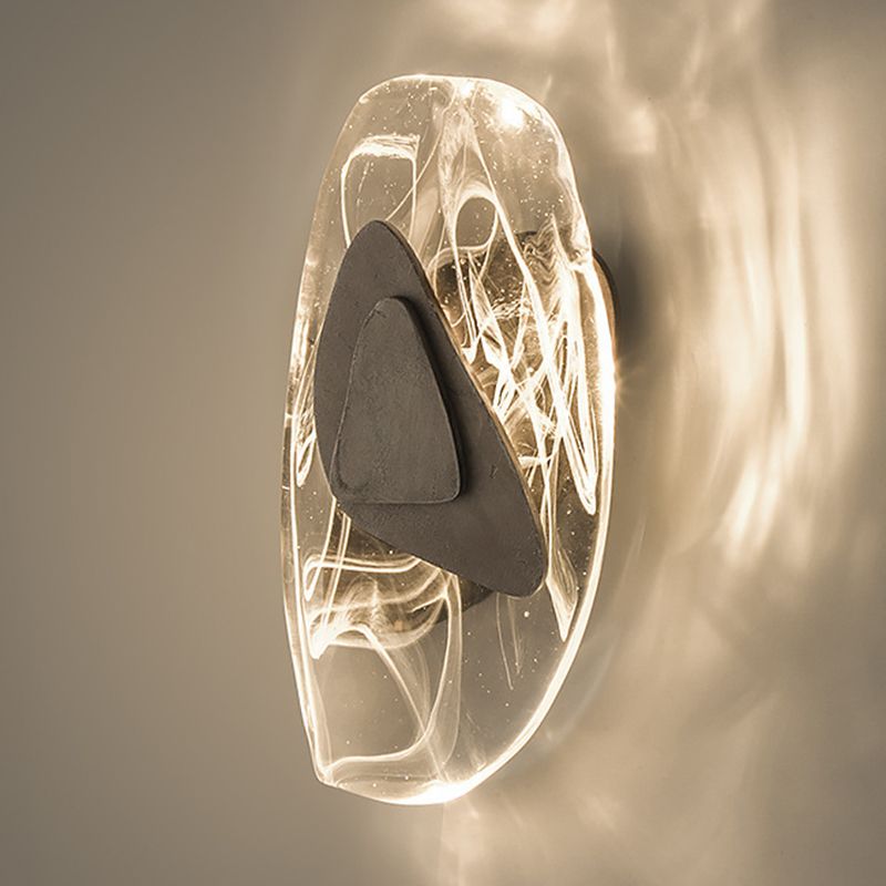 Unique Shape Glass Wall Light Modern Style 1 Light Wall Light Sconce