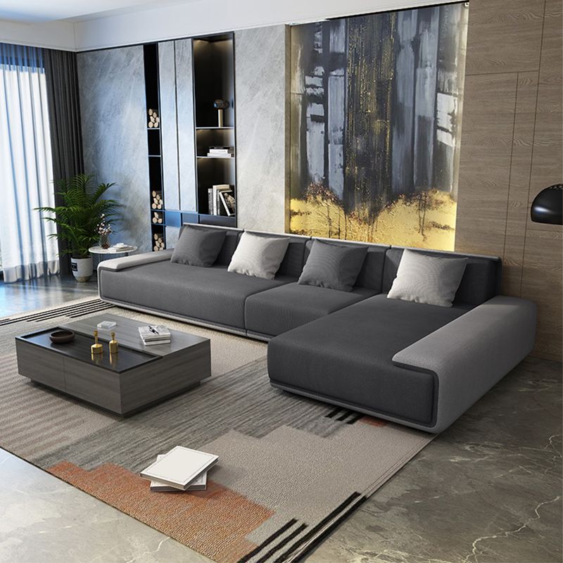 Contemporary L-Shape Sectional Sofa with Pillow Top Arm for Living Room