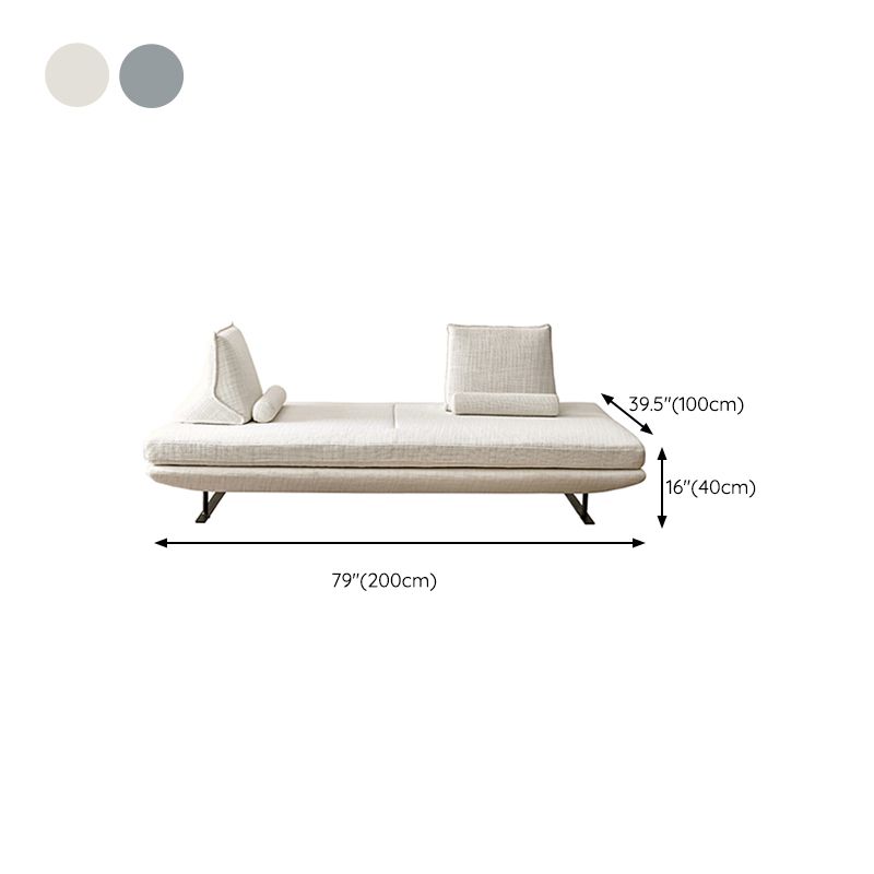 Contemporary Upholstered Solid Color Chaise Chair with Metal Legs