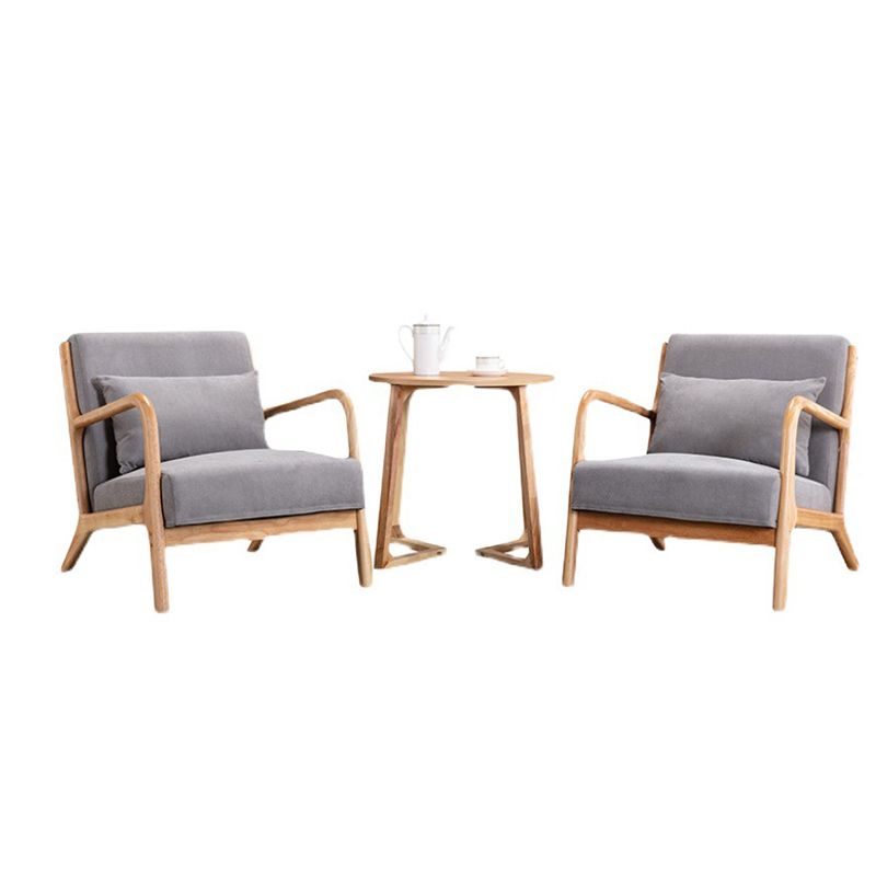 Lounge Accent Arm Chair Cotton Blend with Basic Four Legs and Pillow Back