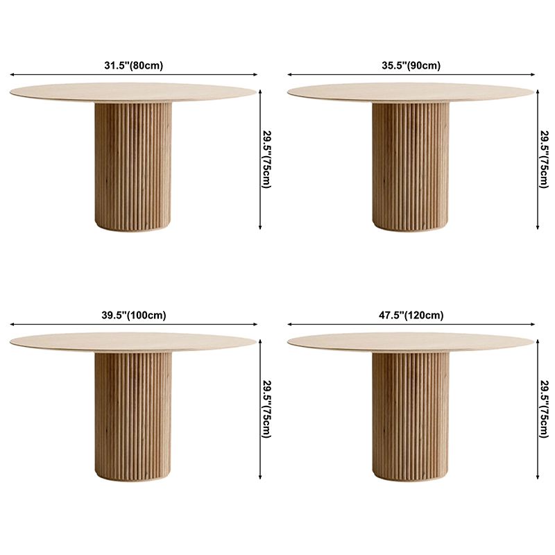 Table à manger en bois massif, ton marron, guéridon simple pour salle à manger