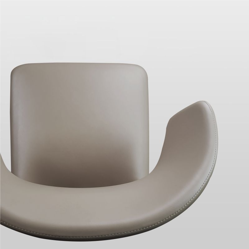 Silla de comedor individual con respaldo de ala y acabado mate de sillón de cuero estilo diseñador