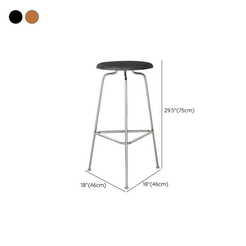 Modern Armless Backless Counter Stool Oak Wood Bar Stool with  Pedal for Cafe
