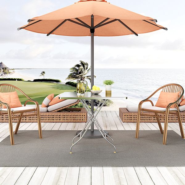 Industrial Style Dining Table Square Stainless Steel Folding Dining Table for Home Use
