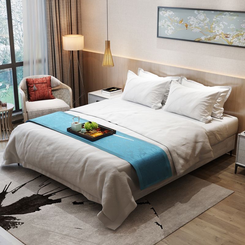 Contemporary Upholstered Wooden Bed Frame , 9.84" Platform Bed