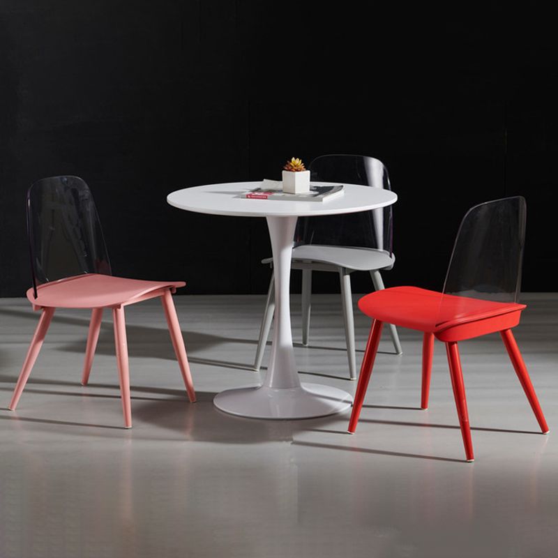 Scandinavian Plastic Dining Chairs Armless Low Back Dining Side Chair