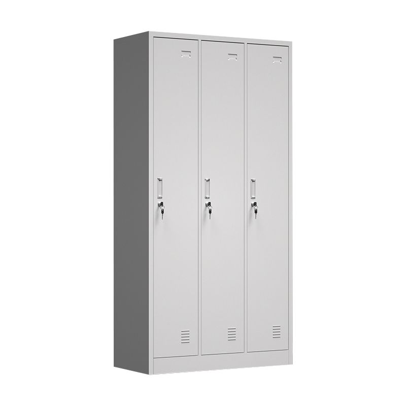 Modern Grey Storage Cabinet with Hinged Door Metal Cabinet for Bathroom