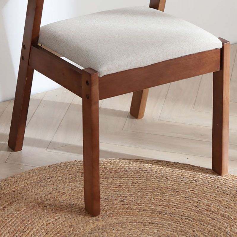 Silla de comedor de madera tradicional con respaldo abierto, silla lateral de comedor individual para el hogar