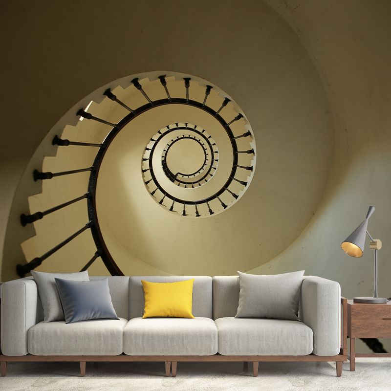 Spiral Staircase Space Extension Mural for Guest Room, Personalized Size Available