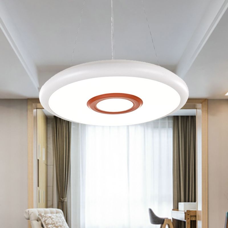 Kit de lámpara colgante de metal circular LED SIMPLE PARTIZACIÓN COSTINA PARTIR WHITEL EN LUZ CALIENTE/BLANCO/NATURAL, 18 "/22" de ancho