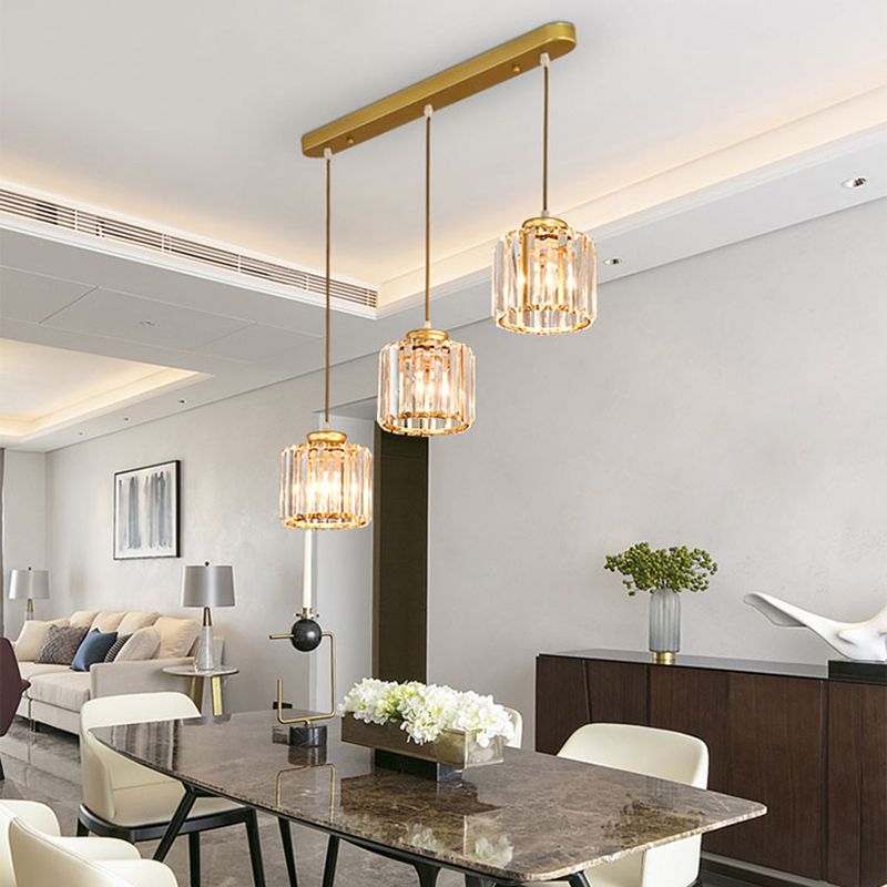 Luminaires de l'île contemporaine Crystal Cylinder Island Lights