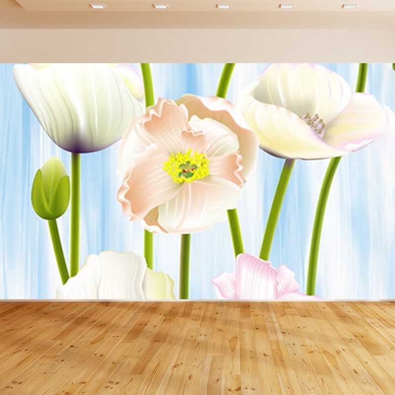 Various Floral Printed Mural Wallpaper Contemporary Non-Woven Fabric Wall Covering