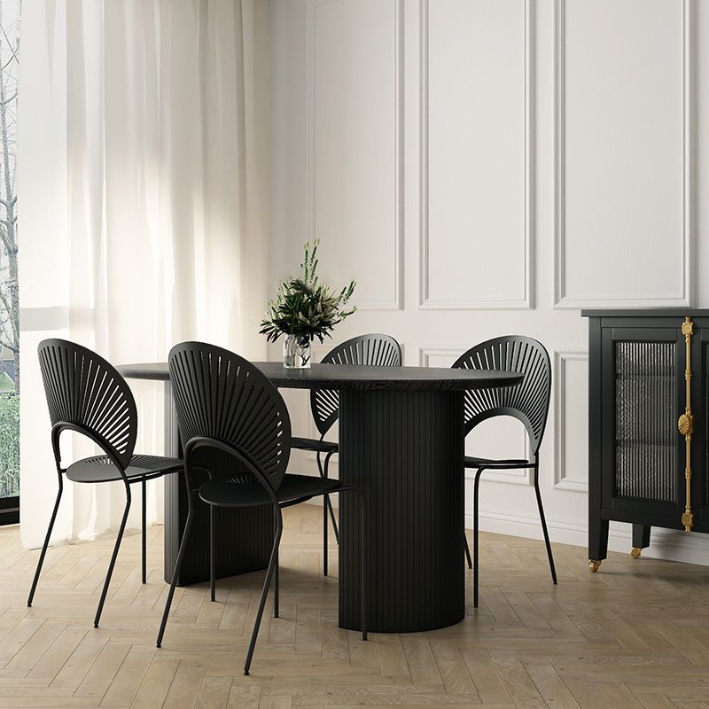 63 "Mesa de comedor moderna Mesa de comedor de pedestal ovalado para uso doméstico