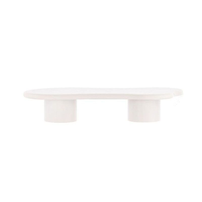 15"H Contemporary Coffee Table Wooden White Coffee Cocktail Table