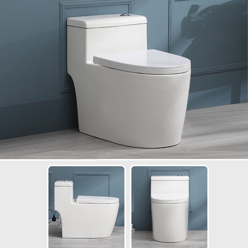White Ceramic All-In-One Toilet Modern Floor Mounted Toilet Bowl