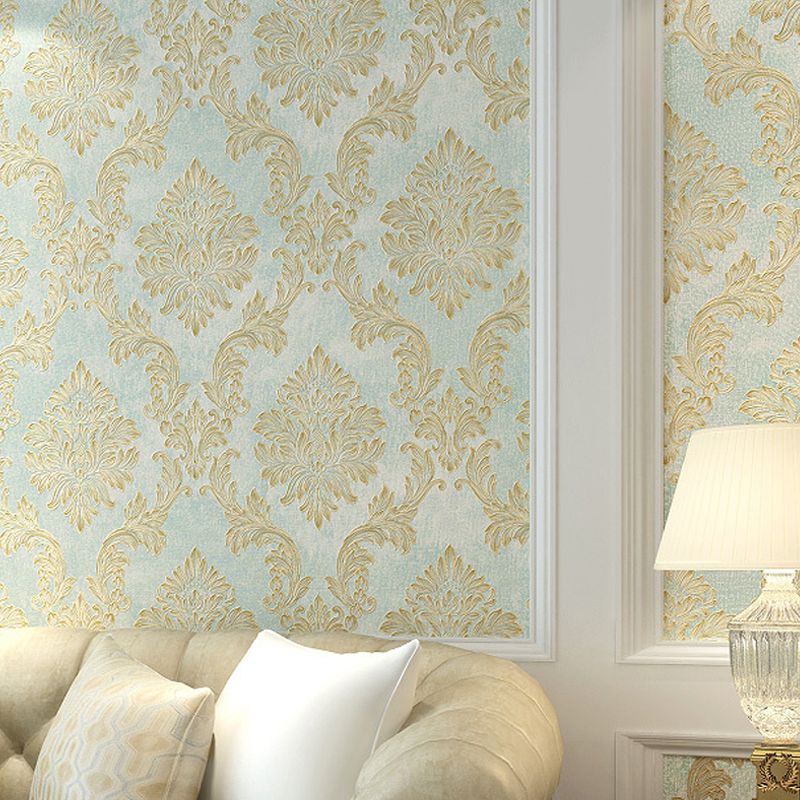 Papier peint damassé rétro en Satin, résistant à l'humidité, couleur douce, Art mural pour décoration de chambre à coucher