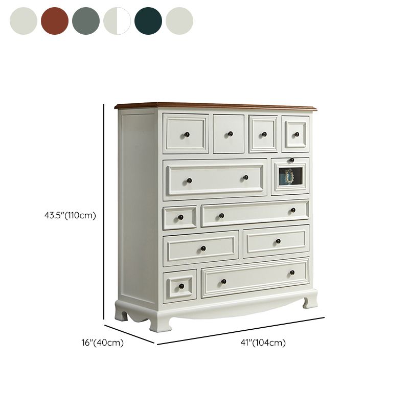 Coastal Storage Chest Dresser Solid Wood Dresser with 4/8/10/12 Drawers