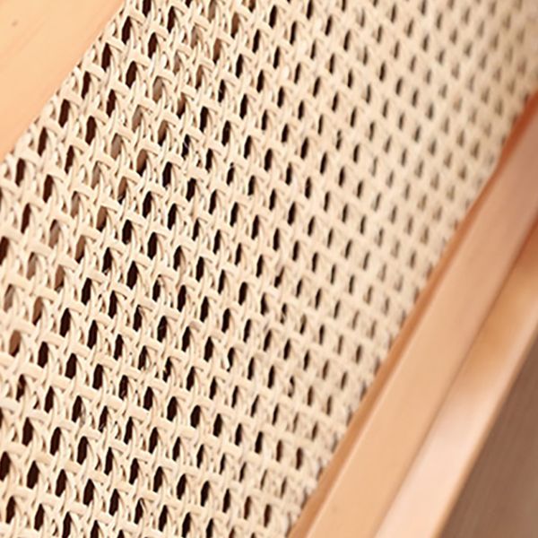 Modern Solid Wood Dining Table Rattan Pedestal Dining Table for Dining Room