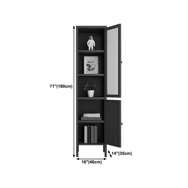 70.87"H Bookshelf Scandinavian Bookcase for Home Office with Door