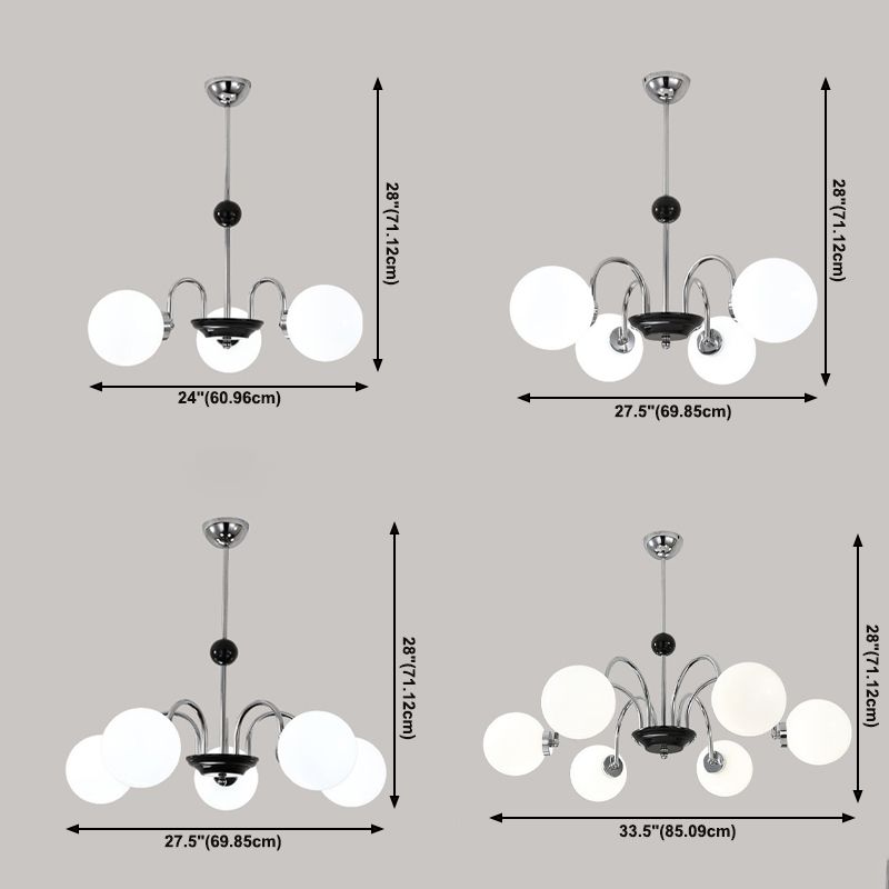 Moderner Glasschatten Kronleuchter multi -hanges Anhängerlampenlampe für Wohnzimmer