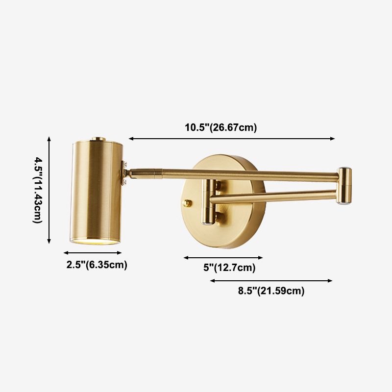 Tubo sconce metallo contemporaneo 1 lampadario a monte a parete lampada con braccio regolabile