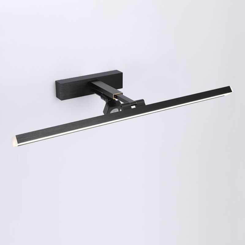Linear Shape Metal Vanity Light Modern Style 1 Light Vanity Light Fixture in Black