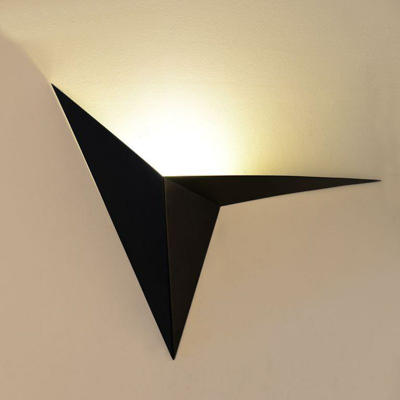 Minimalistic Triangle LED Sconce Fixture Metallic Corridor Flush Mount Wall Light
