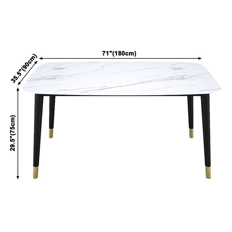 Stone Table Contemporary Style Rectangle Dining Site Table with 4 Legs