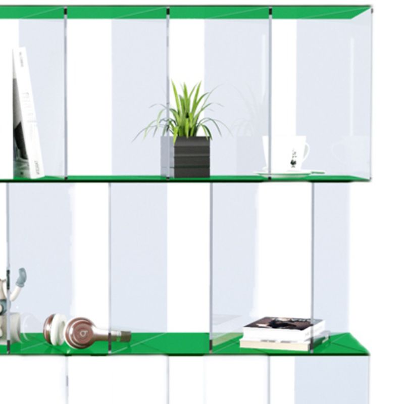 Contemporary Open Back Vertical Bookcase Acrylic Bookshelf with Shelves