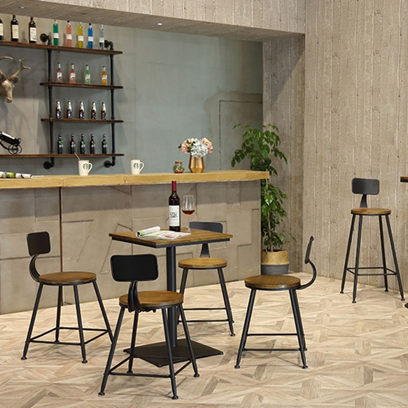 Tableau de bar en fer noir industriel Bois 21,65 "W Top Bistro top Bistro avec piédestal