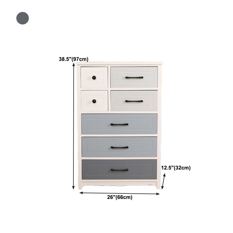 Modern Style Storage Chest Vertical Wood White Storage Chest Dresser with Drawers