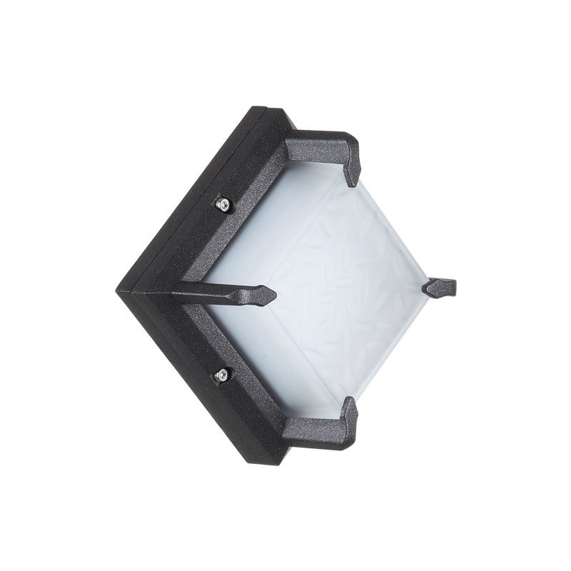 Accesorio de iluminación de pared de patio cuadrado vidrio esmerilado contemporáneo de pared de pared de pared en negro