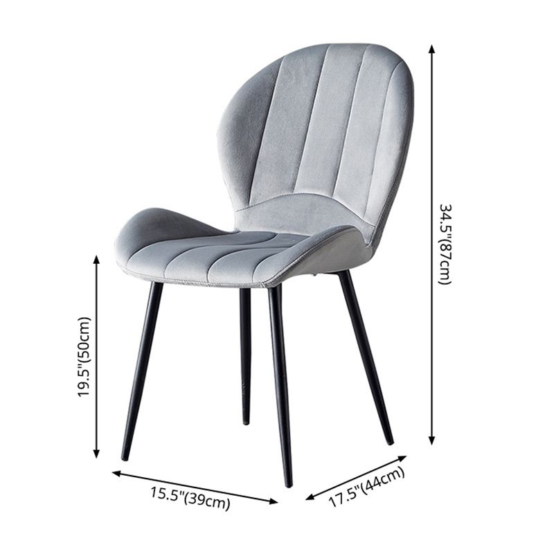 Home Scandinavian Side Chair Wingback Metal Upholstered Dining Room Chair
