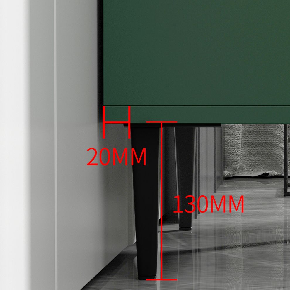 Wooden Accent Cabinet with Glass Door and 4 Steel Black Legs