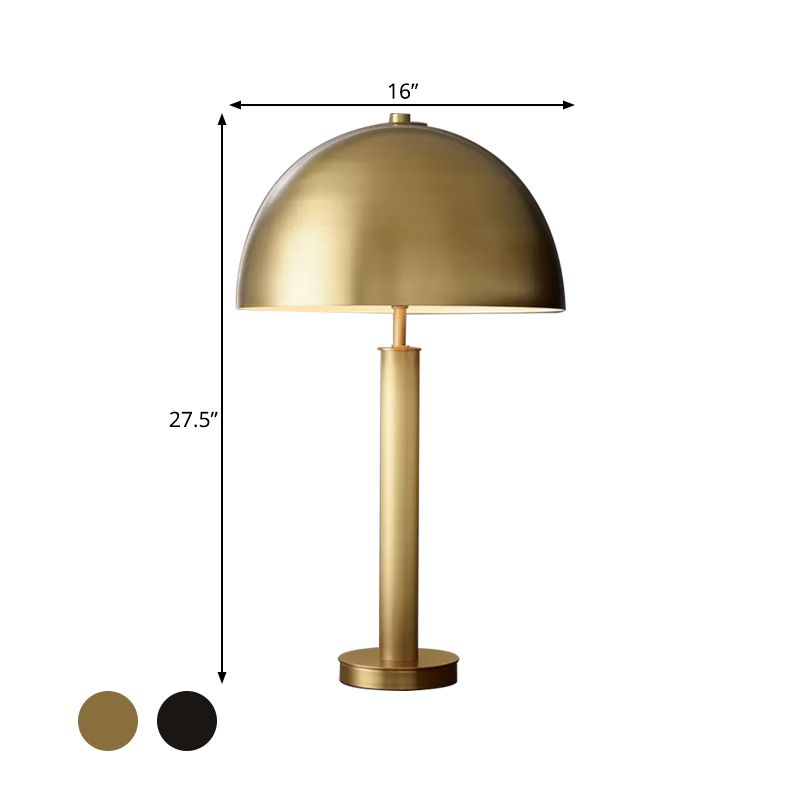 Metallic Semiccle Night Night Table Light Minimaliste de la table de chevet à 1 lumière en noir / or pour le chevet